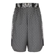 Mini Paisley Monogram Shorts Balmain , Black , Heren