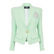 Jolie Madame Tweed Jacket Balmain , Green , Dames