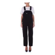 Zwarte Denim Overall Jurk Dickies , Black , Dames