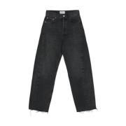 Hoge taille zwarte taps toelopende jeans Agolde , Black , Dames