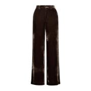 Fluid Velvet Broek Maliparmi , Brown , Dames