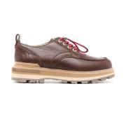 Bruine Derby Schoenen met Logo Moncler , Brown , Heren