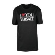 Zwarte T-shirt voor vrouwen Versace , Black , Dames