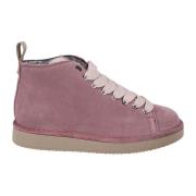 Roze Leren Platte Schoenen Gemaakt in Italië Panchic , Pink , Dames