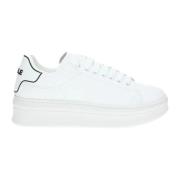 Leren Platform Sneakers met Logo Gaëlle Paris , White , Dames