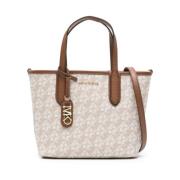 Stijlvolle witte handtas met leren afwerking Michael Kors , White , Da...