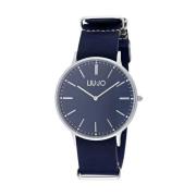 Blauw Leren Horloge Quartz Analoog Liu Jo , Blue , Heren