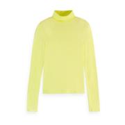 Rolhals LS T-shirt Pullover Scotch & Soda , Yellow , Dames