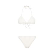 Ivoor Geribbeld Driehoek Bikini Set Lido , Beige , Dames