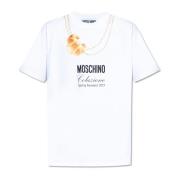 T-shirt met print Moschino , White , Heren