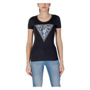 Korte Mouw T-shirt Lente/Zomer Collectie Guess , Black , Dames