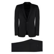 Virgin Wool Two-Piece Suit Dolce & Gabbana , Black , Heren