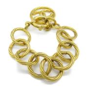 Pre-owned Metal bracelets Chanel Vintage , Yellow , Dames