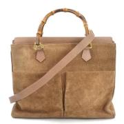 Pre-owned Suede gucci-bags Gucci Vintage , Brown , Dames