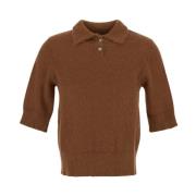 Stijlvol Gebreide Polo Lardini , Brown , Dames