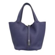 Pre-owned Leather handbags Hermès Vintage , Blue , Dames