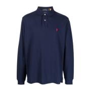 Aangepaste Slim Fit Katoen Mesh Polo Polo Ralph Lauren , Blue , Heren