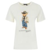 Katoenen Jersey Polo Bear Print T-shirt Polo Ralph Lauren , White , Da...