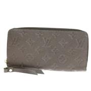 Pre-owned Leather wallets Louis Vuitton Vintage , Gray , Dames