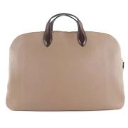 Pre-owned Leather handbags Hermès Vintage , Beige , Dames