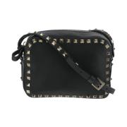 Studded Leren Crossbody Tas Valentino Garavani , Black , Dames