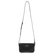 Leren Logo Tas Valentino Garavani , Black , Dames