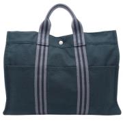 Pre-owned Canvas handbags Hermès Vintage , Blue , Dames