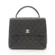 Pre-owned Leather handbags Chanel Vintage , Black , Dames