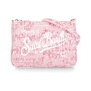 Roze Pochette met Logo Borduurwerk Saint Barth , Pink , Dames