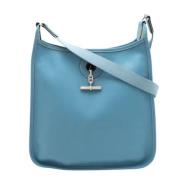 Pre-owned Leather crossbody-bags Hermès Vintage , Blue , Dames