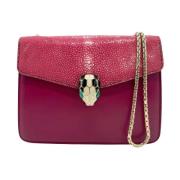 Pre-owned Leather shoulder-bags Bvlgari Vintage , Pink , Dames