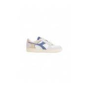 Leren Sneaker met Stoffen Accenten Diadora , White , Heren