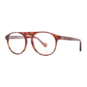 Bruine Ronde Optische Monturen met Hoes Moncler , Brown , Heren