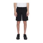 Katoenen Bermuda Shorts met Elastaan Hugo Boss , Black , Heren