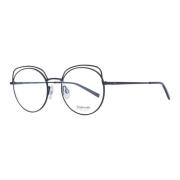 Zwarte Metalen Ronde Optische Frames met Hoes Ana Hickmann , Black , D...