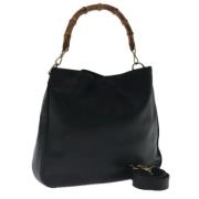 Pre-owned Leather handbags Gucci Vintage , Black , Dames