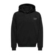 Casual Hoodie Sweatshirt Only & Sons , Black , Heren