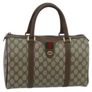 Pre-owned Leather travel-bags Gucci Vintage , Beige , Dames