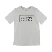 Katoenen Logo T-Shirt MM6 Maison Margiela , White , Dames