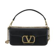 Leren Logo Tas Valentino Garavani , Black , Dames