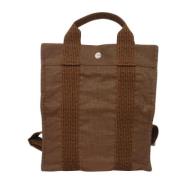 Pre-owned Canvas backpacks Hermès Vintage , Brown , Dames