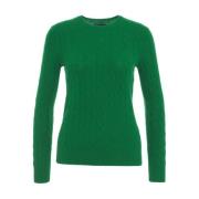 Groene Kabeltrui Sweater Aw24 Polo Ralph Lauren , Green , Dames