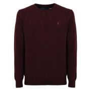 Bordeaux Wollen Trui Lange Mouw Polo Ralph Lauren , Red , Heren