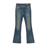 Katoenen Denim Broek Diesel , Blue , Dames