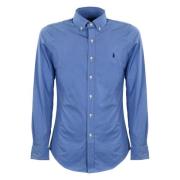 Slim Fit Katoenen Overhemd Blauw Polo Ralph Lauren , Blue , Heren