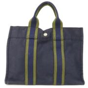 Pre-owned Canvas handbags Hermès Vintage , Blue , Dames