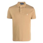 Aangepaste Slim Fit Katoen Mesh Polo Polo Ralph Lauren , Beige , Heren