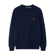 Blauwe Geborduurde Logo Trui Polo Ralph Lauren , Blue , Heren