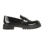 Zwarte Leren Loafers Elegante Schoenen Tory Burch , Black , Dames