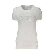 Witte Katoenen Tops & T-Shirt Guess , White , Dames